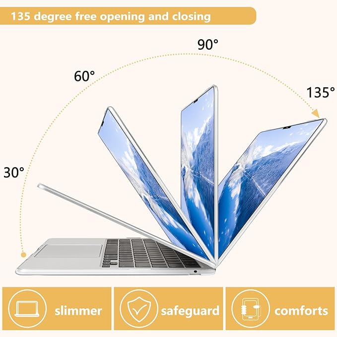 Compatible with MacBook Air 13.6 inch Case, M4 A3240/M3 A3113/M2 A2681 (Released 2025 to 2022), Hard Shell, Keyboard Cover, Screen Protector, Webcam Cover & Type-C Adapter, Vector Flower3
