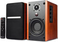 SINGING WOOD BT25 (2024 Version) Bluetooth Active Bookshelf Speakers for with Optical Aux inputs Subwoofer Line Out for PC, TVs, Turntable, Wooden Enclosure,80W - Cherry Wood