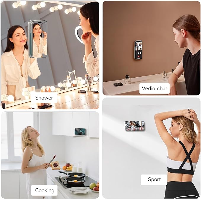 Patented Magnetic Sticky Phone Suction Grip Mount for MagSafe Case,Magnet Silicone Portable Stand Holder for iPhone 16/15/14/13/12 Series and Android, Hands-Free Selfies and Videos,White