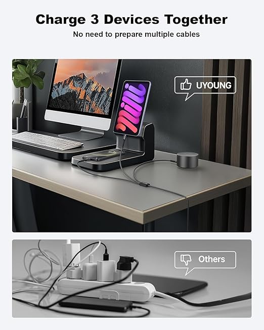 Multi Charging Cable 2Pack 6FT, 3 in 1 Charger Cable Braided Universal Phone Charging Cord with Lightning/Type C/Micro USB Ends, Multiple USB Cable for iPhone/Samsung/Google Cell Phones and More