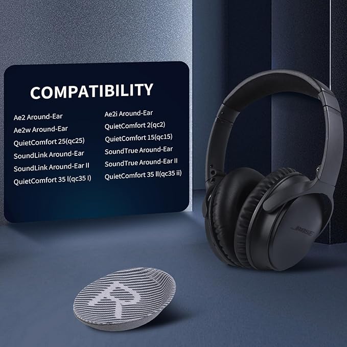 Ear Pads for Bose QC35: Durable Comfortable Noise Cancellation Replacement Cushion Earpads for Bose Quitecomfort 35 QC35 QC35 ii Headphones with Good Audio Quality