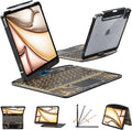 Transparent 360 for iPad keyboard case with Wireless Keyboard for iPad Air 13 inch(M3/M2, 2025/2024), Trackpad, 7 Color Backlight, 360° Rotating Stand for iPad Pro 12.9" 2018-2022(6/5/4/3 Gen)