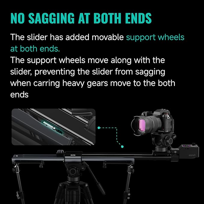 Zeapon Micro4 E1000&PONS PT Heads Double Distance Motorized Camera Slider, High-Speed Low Noise Motor 10-26Lbs Payload, 42''/107cm, LCD Screen, App Control, Smooth Damping Design