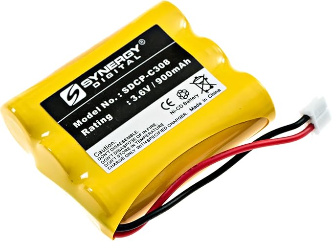 Synergy Digital Cordless Phone Battery, Works with AT&T-Lucent 3301 Cordless Phone, (Ni-CD, 3.6V, 900 mAh) Ultra Hi-Capacity, Compatible with Vtech 80-5071-00-00 Battery
