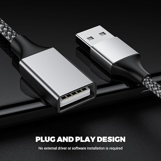 USB Y Splitter 3 in 1, USB A Male to 3 Female Cable for PC/Laptop/MacBook/Keyboard/PS4/PS5/Flash Drive/LED Etc.(Silver)