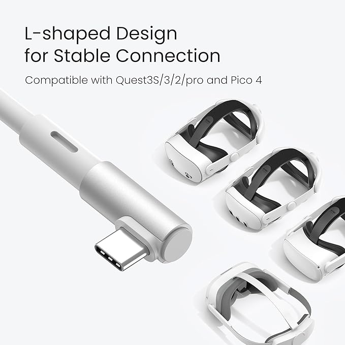 KIWI design 10FT Link Cable Compatible with Oculus/Meta Quest 3S Accessories, and Quest 3/2/Pro/Pico 4, USB3.0 Link Cable with 5Gbps Super Speed