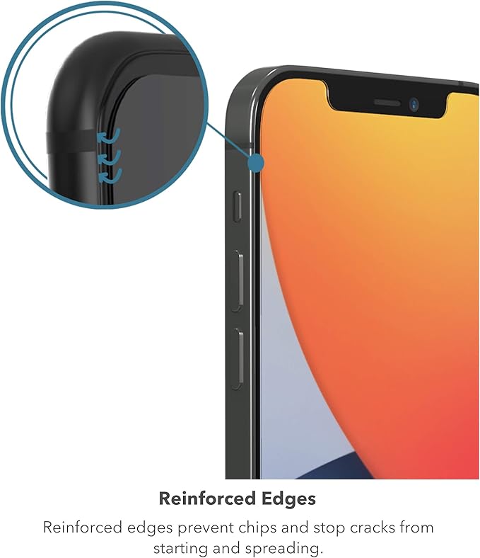 ZAGG InvisibleShield Glass Elite VisionGuard - Impact Protection, Scratch & Fingerprint Resistant, Clear for iPhone 12 Pro, 12, 11, XR