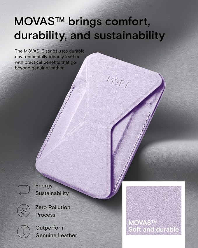 MOFT Magnetic Wallet Stand Compatible with iPhone 16/15/14/13/12 Series, Angle Adjustment & Magsafe Compatible MOVAS Phone Stand, Peony