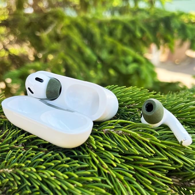 Comply Memory Foam Replacement Earbud Tips for Apple AirPods Pro 1 & 2 Ultimate Comfort, Secure Fit, Superior Noise Isolation Anti Slip, Prevent from Falling Out Green, Small (3 Pairs)