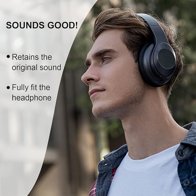 Replacement Ear Pads for Bose QuietComfort 15(qc15/QC15)/25/AE/AE2, Headphone Ear Covers, High Density Memory Cotton, Soft Leather, Adaptive Noise Isolation Headphones Pads Cushions-Black