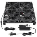 Wathai 120mm x 4 Router TV Box Fan 110v - 240v Big Airflow with Speed Control for DIY Gaming Consoles, Amplifiers, Xbox, Laptop Stand, Mining Machines Devices Cooling