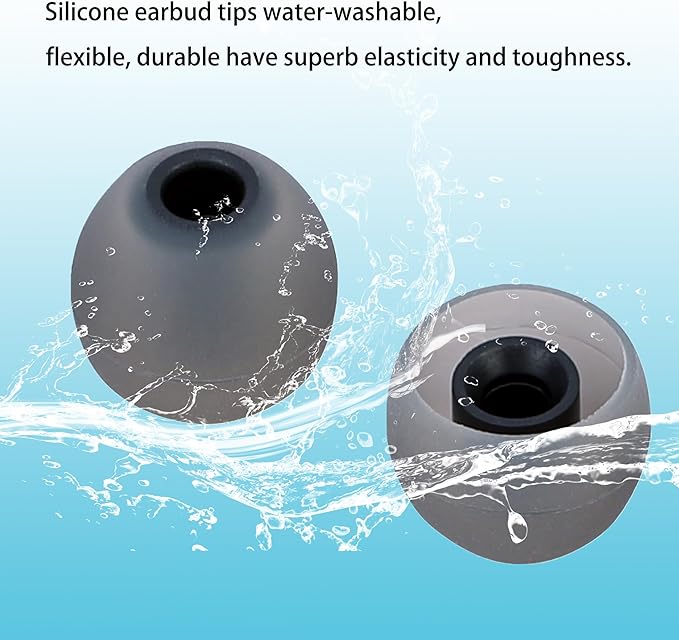 Silicone Replacement Earbud Tips Ear Tips Fit Most in-Ear Earbuds(Inner Hole 3.8mm -5.1mm) Headphone Rubber Tips Earbud Covers 9 Pairs S M L