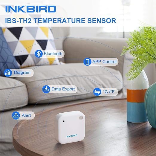 Inkbird Smart Thermometer, Freezer Wireless Thermometer Bluetooth Temperature Sensor, with APP for Android and iOS (Detects Temperature ONLY)