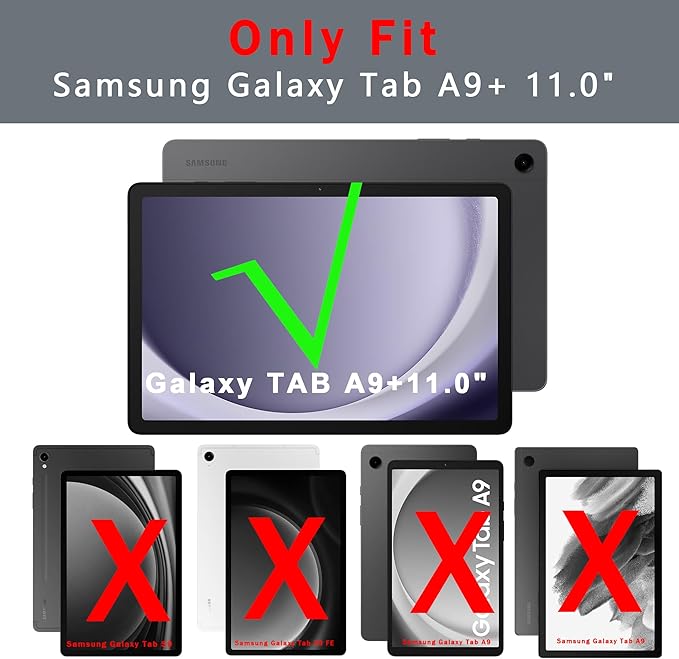 for Galaxy Tab A9+ 11 inch Case with Keyboard - Rainbow Backlit Detachable Tablet Keyboard Cover with Touchpad - Auto Wake-up/Sleep Keyboard Case with Pen Holder for Samsung Galaxy Tab A9 Plus 5G 2023