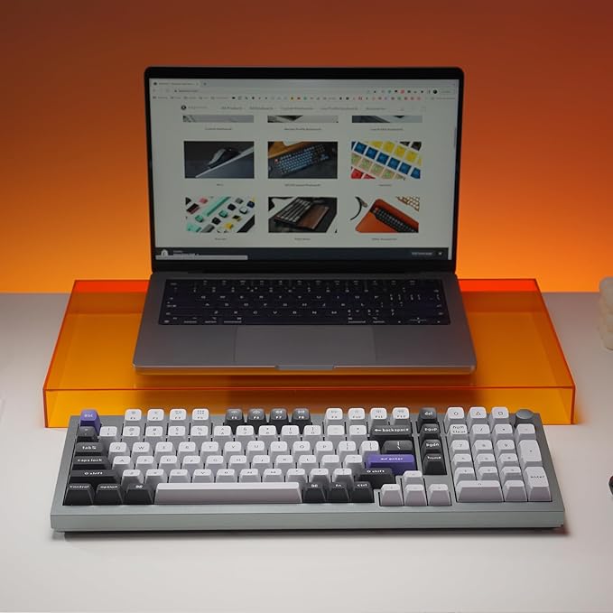 Keychron Q5 Pro QMK/VIA Wireless Custom Mechanical Keyboard, 96% Layout with Programmable Knob, KSA Double-Shot PBT Keycaps with Hot-swappable K Pro Banana Switch for Mac Windows Linux - Gray