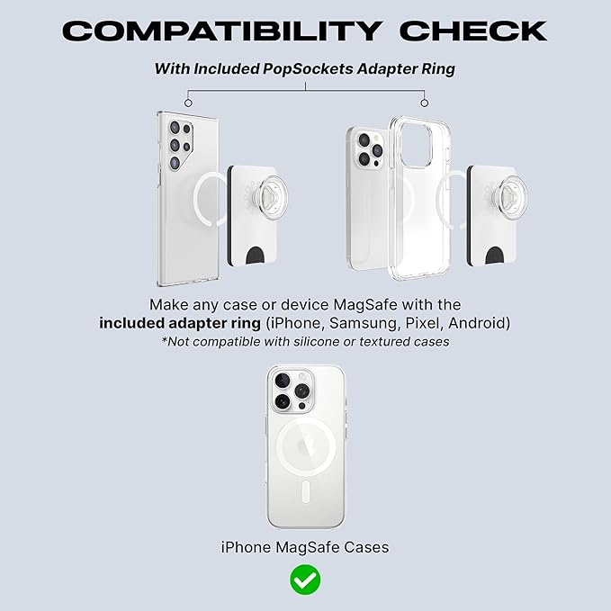 PopSockets Phone Wallet with Expanding Grip and Adapter Ring for MagSafe, Phone Card Holder, Wireless Charging Compatible, Wallet Compatible with MagSafe - Deep Periwinkle
