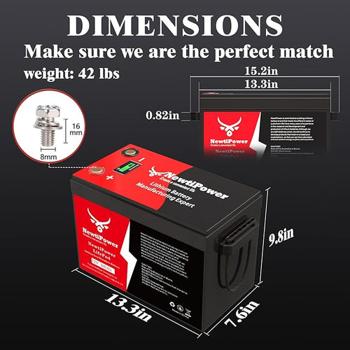 12V 330Ah Golf Cart Lithium LiFePO4 Battery with 200A BMS Grade A Cells Deep Cycle Rechargeable Battery,10000+ Cycles,Perfect for Golf Cart,Off Grid Applications (12.8V 330Ah)