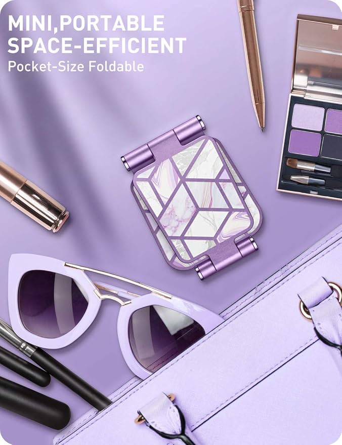 i-Blason Cell Phone Stand for Desk, Cell Phone Holder, Fits All Smart Phones, iPhone 16 15 14 13 Pro Max, Foldable Phone Stand Holder, Purple
