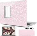 MEEgoodo Case for M4/M3/M2 MacBook Air 13.6 inch Case 2025 2024 2022, Fit Model A3240/A3113/A2681, Laptop Hard Shell with Keyboard Cover Compatible with MacBook Air 13 inch, Pink Composition Book