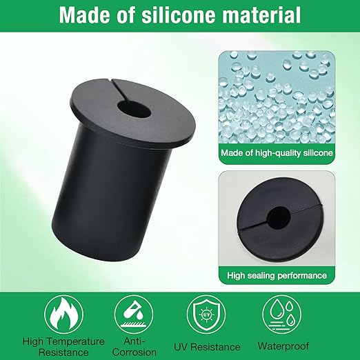 6pc Starlink Cable Grommet 1" Silicone Waterproof Wall Hole Pass Through Split Cable Bushings for TV Wire Ethernet Cord, Starlink Cable Routing Kit Accessories, 52.5mm/2.07" Ht, Grey