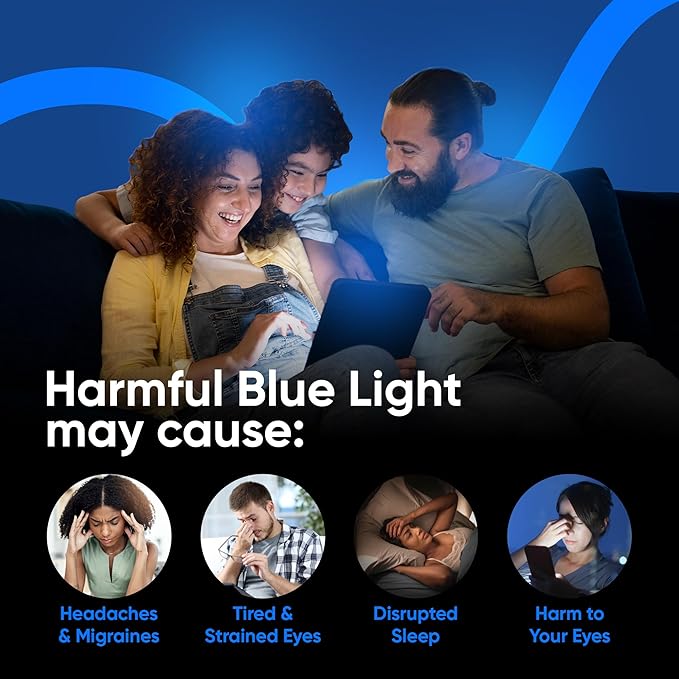 Ocushield Anti Blue Light Tempered Glass Screen Protector for iPhone 15 Pro Max (6.7") - Protect Your Eyes, Reduce Migraines & Improve Sleep