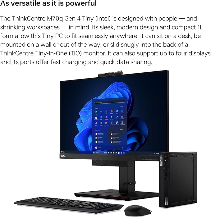 Lenovo ThinkCentre M70q Tiny 1L Business Desktop Computer, 12th Gen Intel Hexa-Core i5-12500T (Beat i7-11700T), 64GB DDR4 RAM, 2TB PCIe SSD, WiFi 6, Bluetooth 5.1, Windows 11 Pro