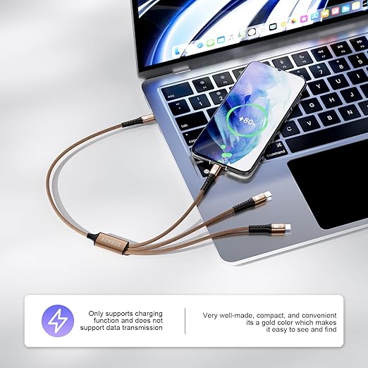 SDBAUX Multi Charging Cable 100W USB C to 3 in 1,Nylon Braided PD 27W/100W Type C/10W Type c Fast Charger Cord for iPhone 16 15 14 13 Pro Max,Galaxy S23/S22,Cell Phones Tablets and More