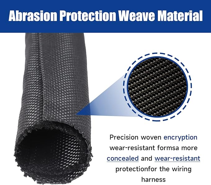 Wire Sheathing Self Wrap Wire Loom Braided Mesh Woven Cable Sleeve for Automotive/Electrical Wires Cable Cord Protector (5/16" - 36ft)