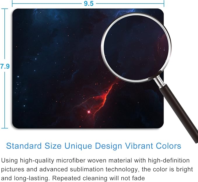 Space Galaxy Mouse Pad Personalized Design Customized Square Office Rubber Mouse Pad 9.5x7.9 Inch