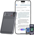 AI Voice Recorder - 64GB Voice Recorder with Free Transcribe & AI Summary by ChatGPT, APP & Web Control, 121 Languages, Wireless Charging, for Meetings/Calls (Grey)