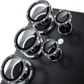WSKEN for Samsung Galaxy S25 Ultra Camera Lens Protector - Ultra Thin Case Friendly, 9H Shatterproof Tempered Glass with Aluminum Metal Circle Camera Screen Protector Cover Accessories, Glitter Black