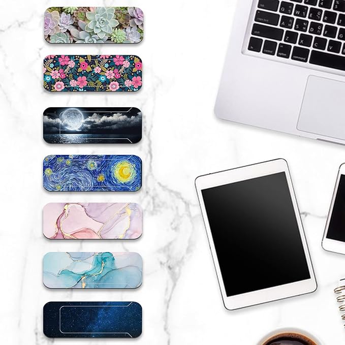 Webcam Cover, 3 Pieces, Laptop Camera Cover, Privacy Shielding Capacity is Twice as Big as The Traditional, Suitable for Computer Mobile Phones, laptops, Tablets and so on (Golden Marble)