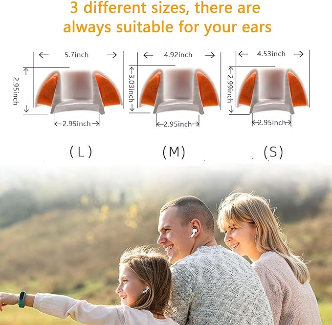 Airpod Pro Ear Tip Memory Foam & Silicone Hybrid Ear Tips, Perfect Noise Reduction, Stays in Your Ears, Ultra-Comfort, Anti-Slip Eartips, Fit in The Charging Case (Orange, Medium)