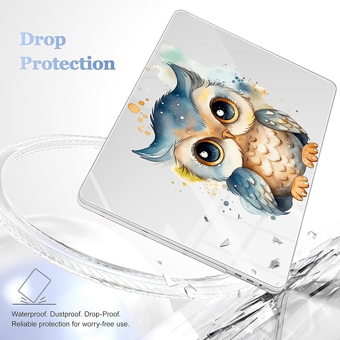for MacBook Pro 16 inch Case 2019 2020 Release Model A2141, Plastic Hard Shell Cover with Keyboard Cover for MacBook Pro 16 inch with Touch Bar & Touch ID - Cute owl