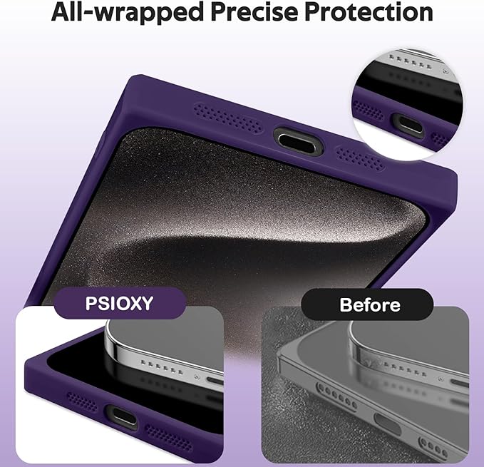 Designed for iPhone 15 Pro Max Case Compatible with Magsafe Cover Camera Lens Protector Military Grade Protection Shockproof Soft TPU Slim Magnetic Phone Case for iPhone 15 Pro Max Dark Purple