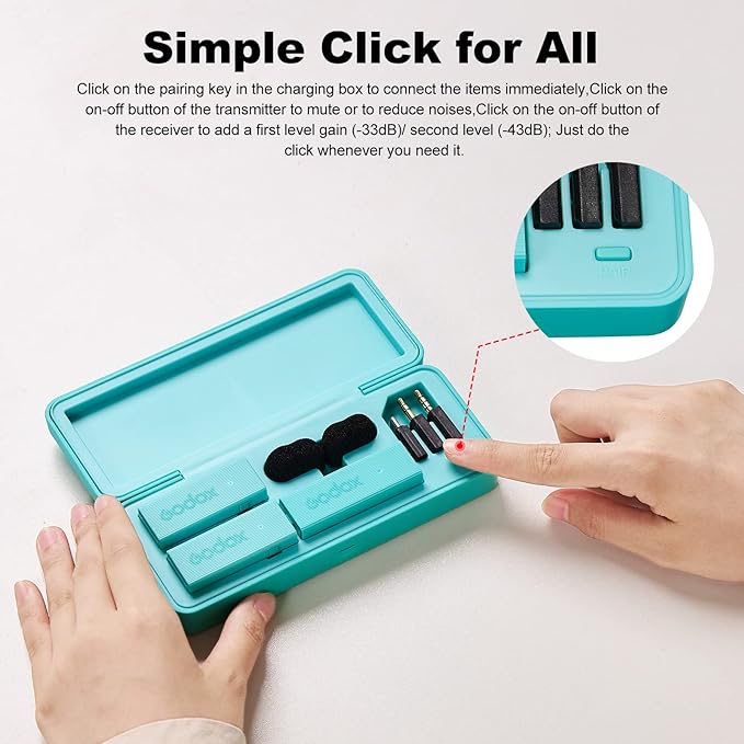 GODOX 【2025 Latest Model】 Movelink Mini LT Kit Wireless Microphone System, 2.4GHz Lavalier Mic 100m(328ft.) Range with Charging Case for iPhone, Camera, Vlogger, Youtuber, Interviewer(White)