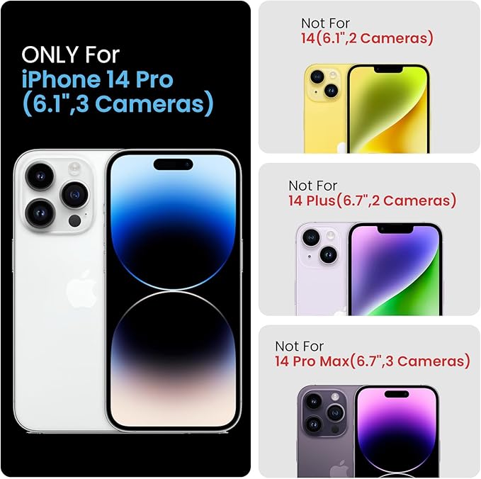 FireNova for iPhone 14 Pro Case, Silicone Upgraded [Camera Protection] Phone Case with [2 Screen Protectors], Soft Anti-Scratch Microfiber Lining Inside, 6.1 inch, Purple
