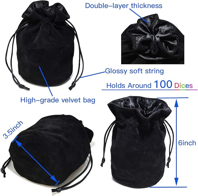 Double Color Glow in The Dark Dice Set 35 Pieces Polyhedral Dice for RPG DND MTG Games Include Black Velvet Pouch