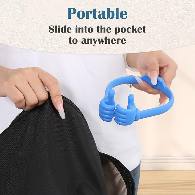 Honsky Thumbs up Cell Phone Stand Holder, Ok Stand Tablet Stand Cradle for Desk Desktop Smartphone Cellphone Mobile Phone Tablets - Universal Adjustable Flexible - Light Purple/Light Green