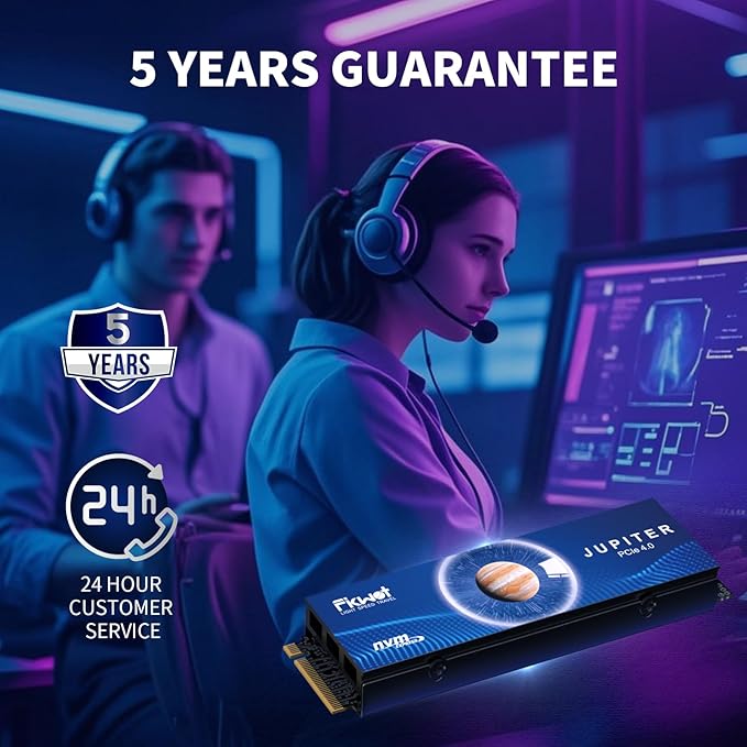 FX910 1TB M.2 NVMe SSD for PS5&PC, PCIe Gen4 2280 Gaming SSD with Heatsink, Up to 7300MB/s, Internal Solid State Drive