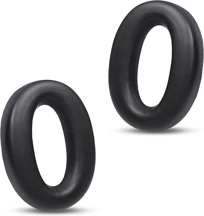 Replacement Ear Pads for Headphones - Compatible for Sony MDR-1000x/WH-1000xm2 | Premium Protein Leather Cushions with Soft Memory Foam for Comfort - Black