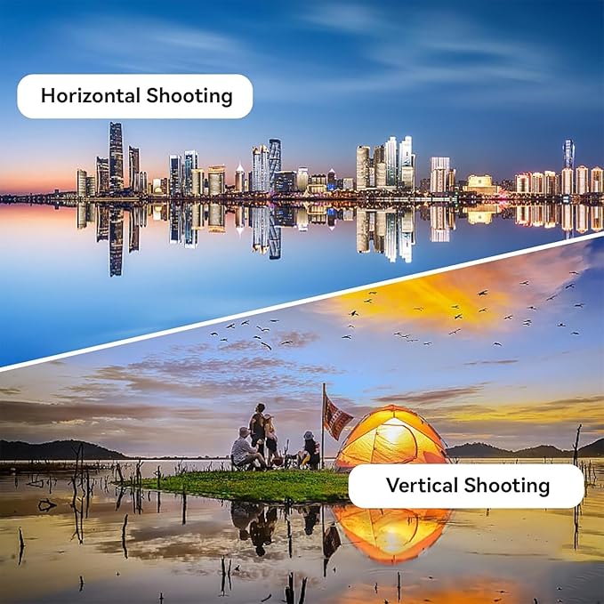Mirror Effect Lens - Capture Stunning Reflections Instantly, Smartphone Camera Mirror Reflection Clip Kit, Adjustable HD Glass Smartphone Photography Flip Mirror, for Travel Photography (Black-2Pcs)