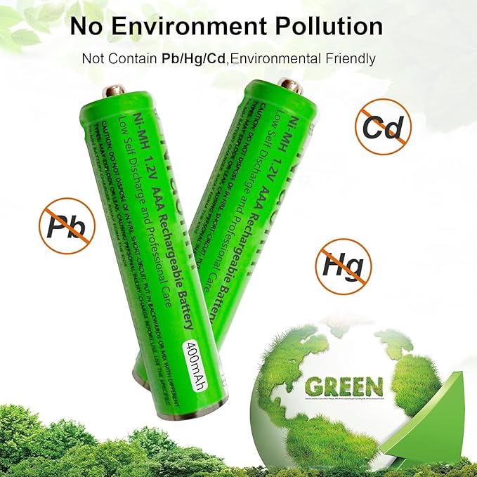 4 Pack NI-MH AAA Rechargeable Battery for Panasonic, 1.2V 400mah AAA Rechargeable Batteries for Panasonic Cordless Phones Handset, Remote Controls, Electronics
