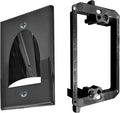 BestMounts - 1 Pack In Wall Cable Management Kit - Recessed Wall Plate Cable Pass Through Pair with Single Gang Low Voltage Mounting Bracket - TV Cord Hider for Wall Mounted TV ETL Listed