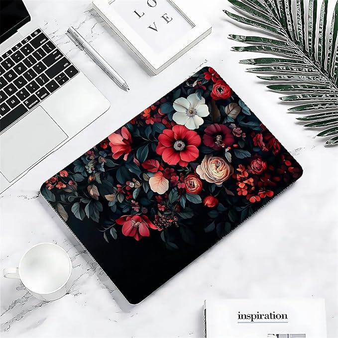 Compatible with MacBook Air 13.3 13.6 Inch Case 2022 2021 2020 2019 Plastic Hard Shell Case Cover,13.3 Air (A1932/A2179/A2337), Dark Floral