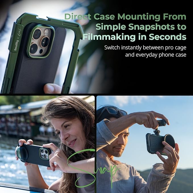 SmallRig x Brandon Li Mobile Video Kit for iPhone 16 Pro Max, Phone Cage with FilMov Lightweight Phone Case Kit, Rotatable Wireless QR Handles, 67MM Magnetic VND Filter Kit, Support for MagSafe - 5001