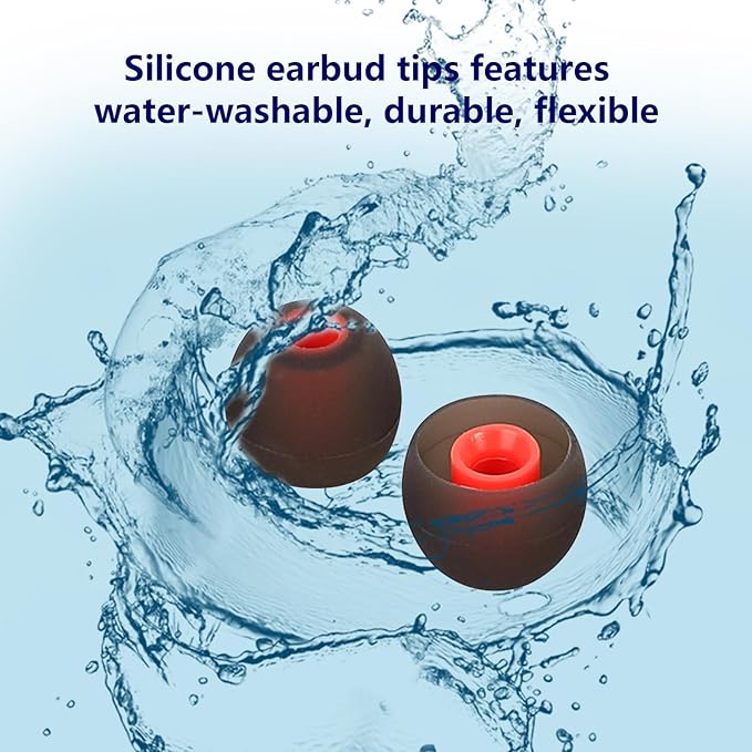 Silicone Earbud Tips - Fit for In-Ear Headphones (Inner Hole 3.8mm-5.1mm) - 9 Pairs S/M/L