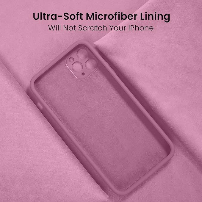FireNova Designed for iPhone 13 Pro Max Case, Silicone [Camera Protection] Phone Case with [2 Screen Protectors], Soft Anti-Scratch Microfiber Lining Inside, 6.7 inch, Lilac Purple