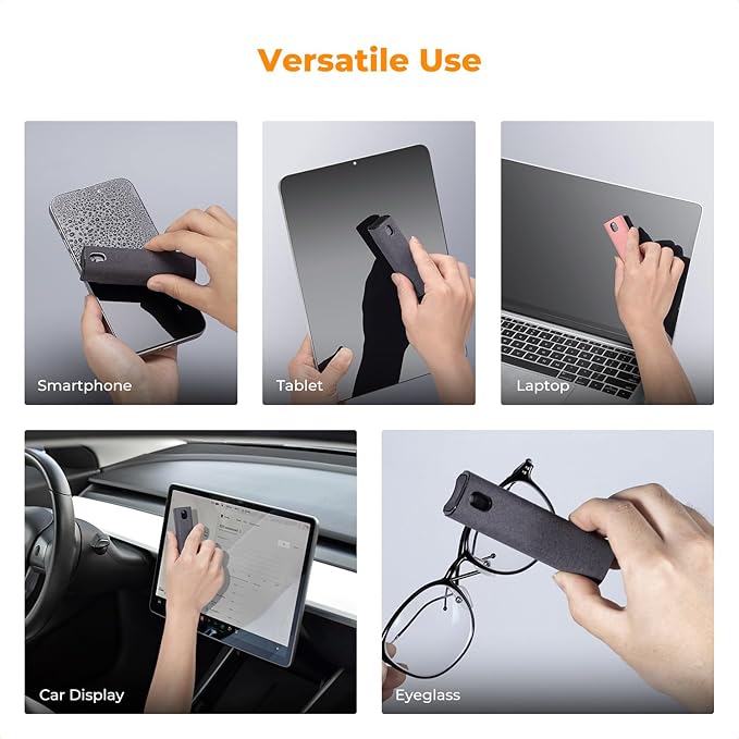 K&F Concept Touchscreen Screen Cleaner Kit 2 Pcs, for TV, Laptop, PC,Phone, Tablet and Car Screen Cleaner, Two in One Spray and Microfiber Cloth(Grey&Pink)