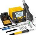 BK882 Soldering Station 2-IN-1 Hot Air Rework Station with Large LCD Display,650W Hign Power Solder Stations, °F /°C Cool/Hot Air Conversion, Digital Temperature Calibration, Auto Sleep